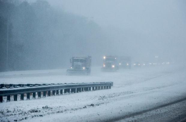 Snow plowing photo