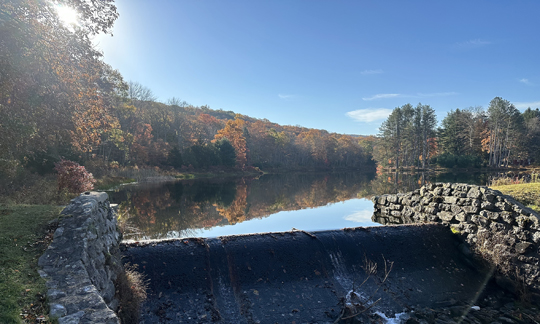 Fall colors surrounding Lake Wapalanne at the NJ School of Conservation on October 25th. The Sandyston (Sussex County) NJWxNet station sits nearby on school grounds. (Photo courtesy of Nick Stefano).