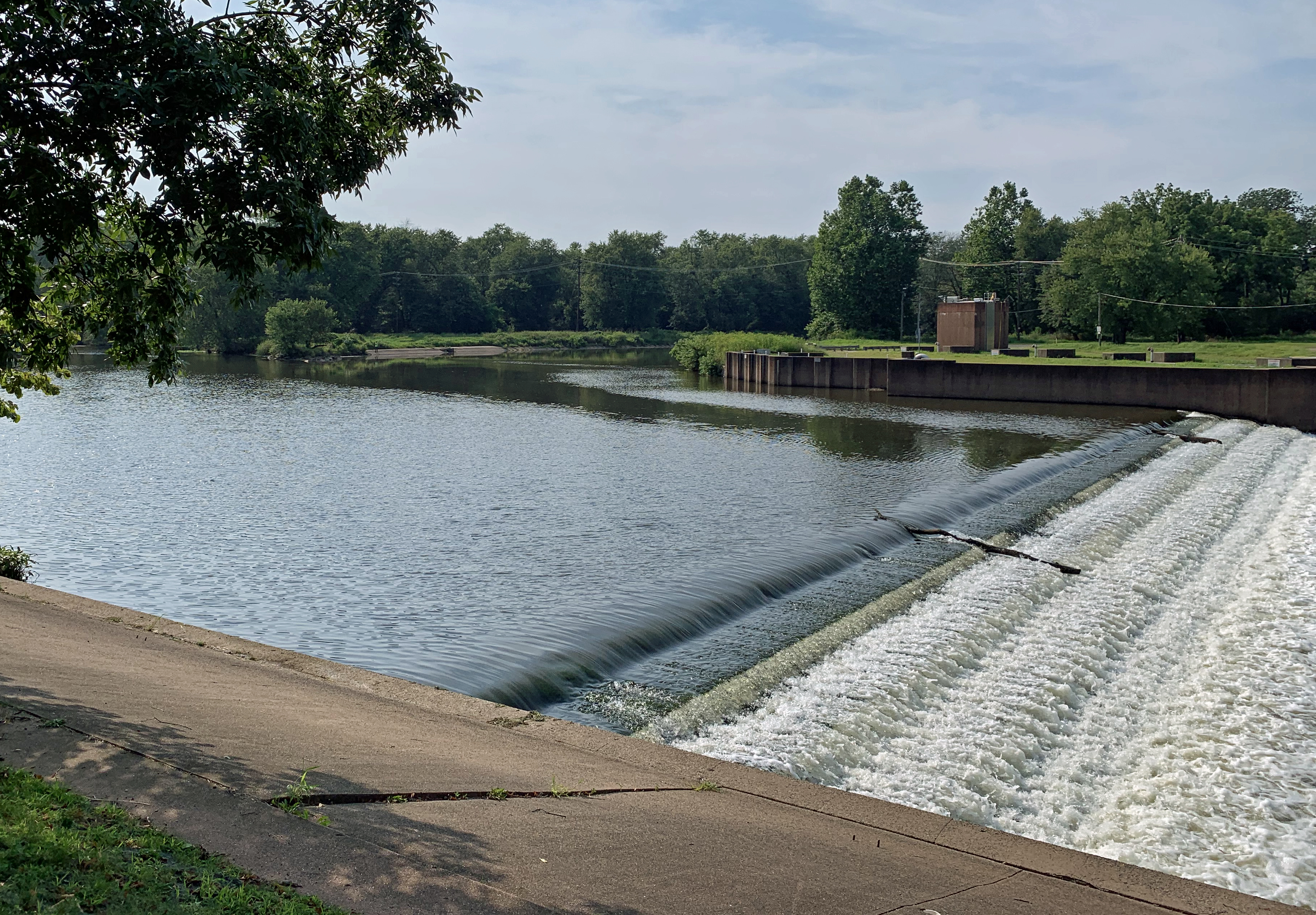 The confluence of the Raritan and Millstone Rivers as seen from the Delaware-Raritan Canal Towpath in Franklin Township (Somerset County) on August 20th. Photo by Dave Robinson.