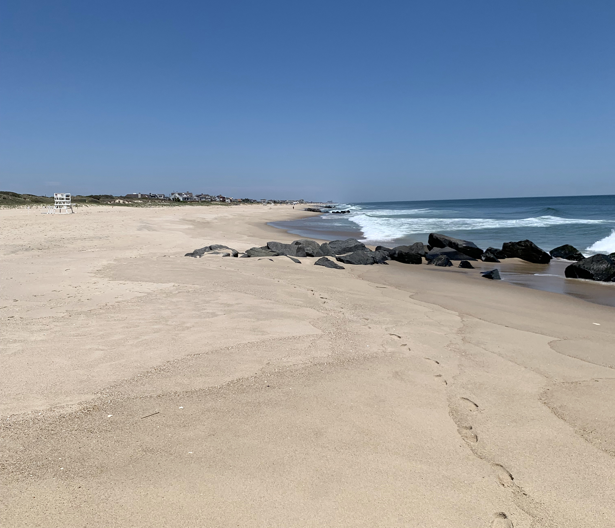 Ocean front beach photo at the NJ National Guard Training Facility in Sea Girt midday on May 20th