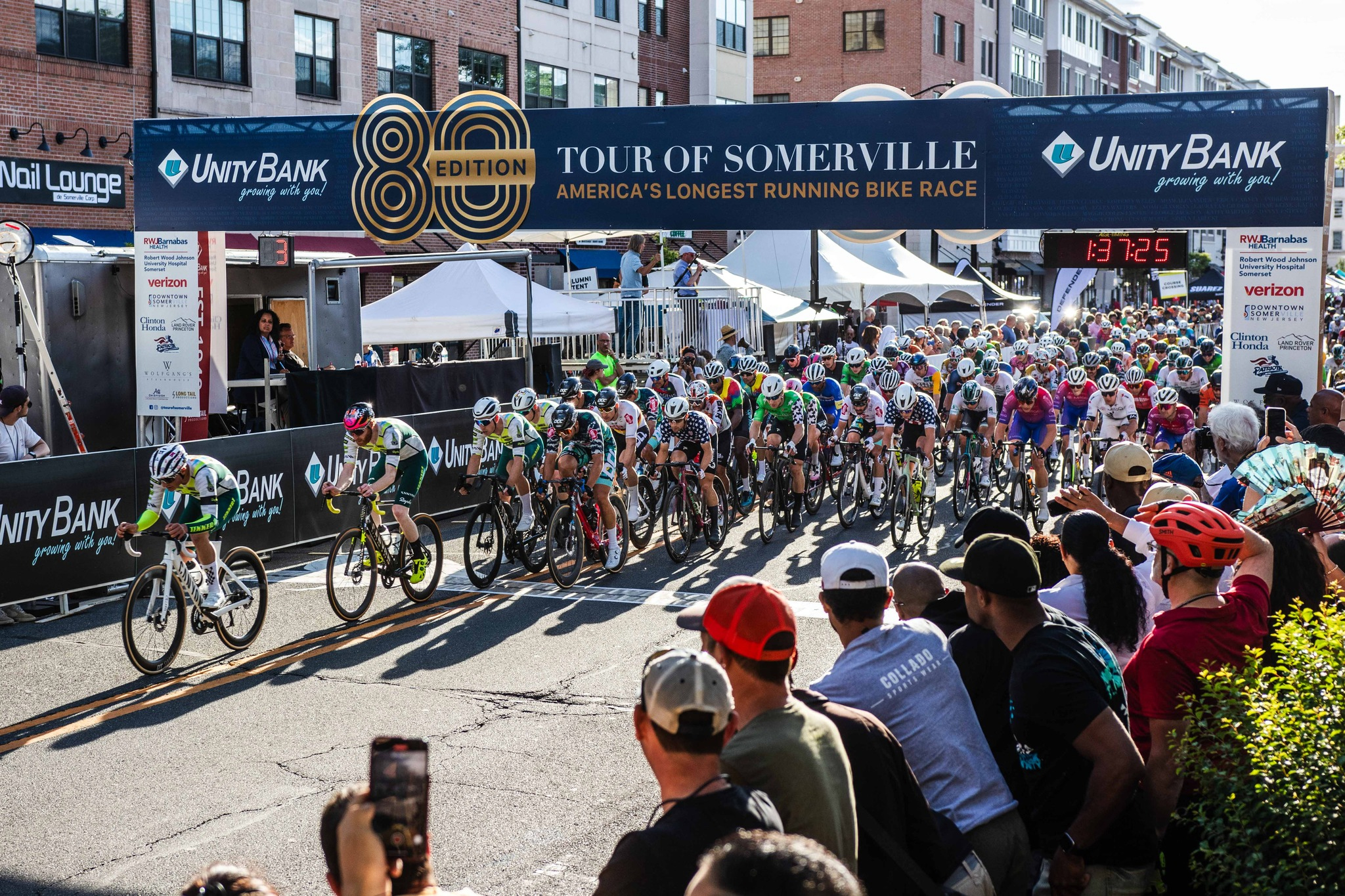 Photo of the Tour of Somerville bicycle race, held on the sunny and dry afternoon of May 26th.
