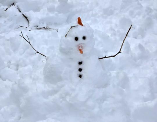 A mini snowman built in a Clark Township (Union County) front lawn following the December 13th-14th snowfall. Photo courtesy of Dan Zarrow. A mini snowman built in a Clark Township (Union County) front lawn following the December 13th-14th snowfall. Photo courtesy of Dan Zarrow.