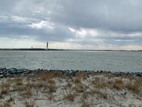 Looking south from Island Beach State Park toward Long Beach Island and the Barnegat Lighthouse on March 20th (photo by Dave Robinson).