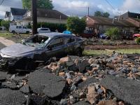 Debris and rubble in the aftermath of flash flooding that occurred on July 14th in North Plainfield (Somerset County).