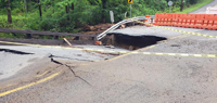 The aftermath of flash flooding in Warren County on July 16th as seen along Brass Castle Creek on Harmony Brass Castle Road by Hartsman Corner Road, Washington Township.