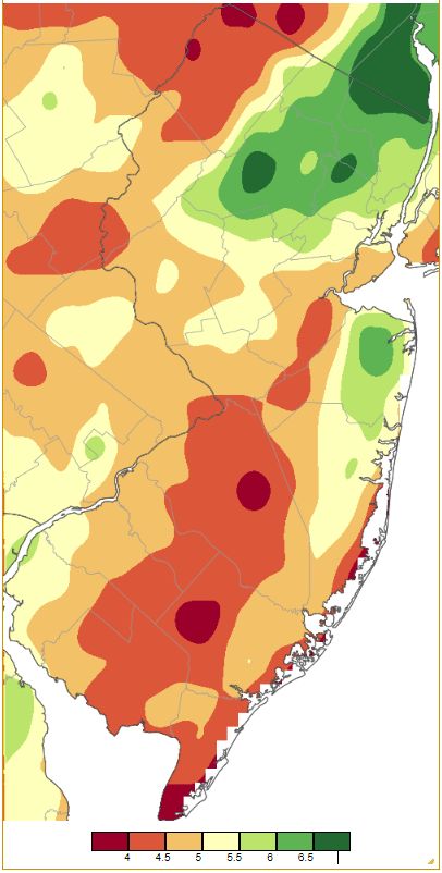December 2022 precipitation across New Jersey based on a PRISM (Oregon State University) analysis generated using NWS Cooperative and CoCoRaHS observations from 7 AM on November 30th to 7 AM on December 31st.