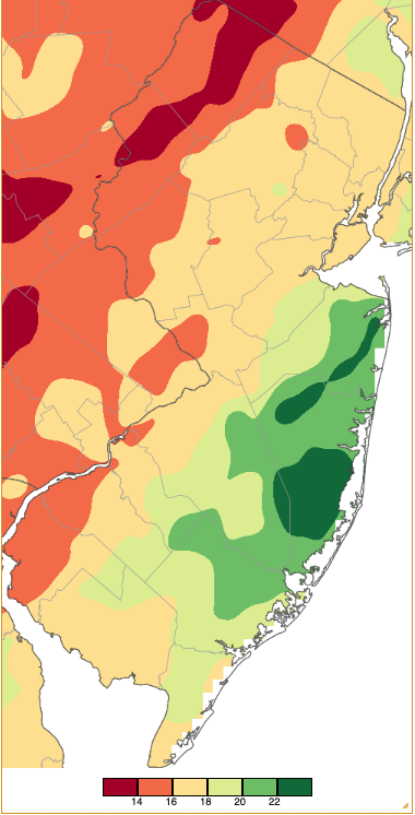 Fall 2025–Winter 2025/2026 (September 1st–February 28th) precipitation across New Jersey based on a PRISM (Oregon State University) analysis generated using NWS Cooperative, CoCoRaHS, NJWxNet, and other professional weather station observations.