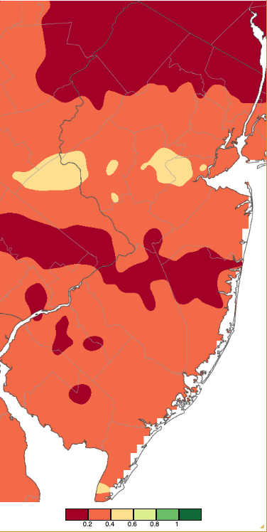 Precipitation across New Jersey from 7 AM on February 16th through 7 AM February 18th based on a PRISM (Oregon State University) analysis generated using NWS Cooperative and CoCoRaHS observations.