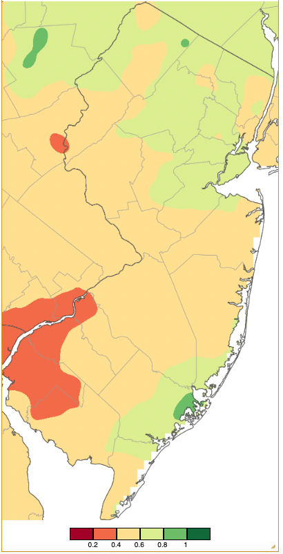 Precipitation across New Jersey from 7 AM on February 27th through 7 AM February 28th based on a PRISM (Oregon State University) analysis generated using NWS Cooperative and CoCoRaHS observations.