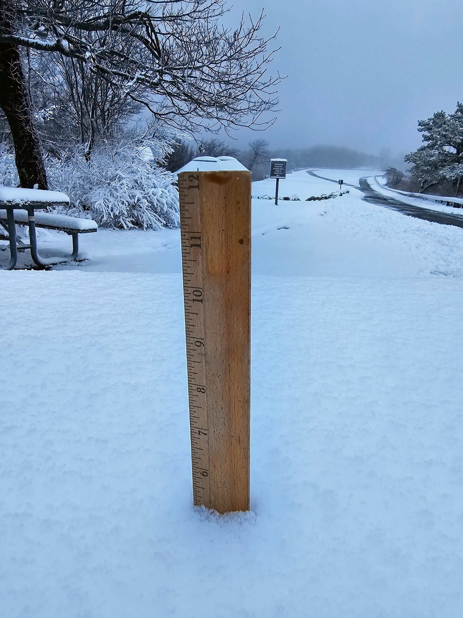  The 5.1” snowfall at High Point Monument on the morning of December 11th (courtesy of Shawn Viggiano).