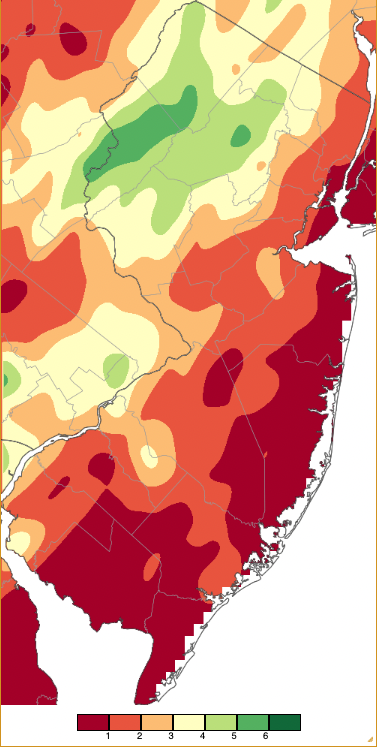 Precipitation across New Jersey from 8 AM on June 25th through 8 AM June 28th based on a PRISM (Oregon State University) analysis generated using NWS Cooperative, CoCoRaHS, NJWxNet, and other professional weather station observations.