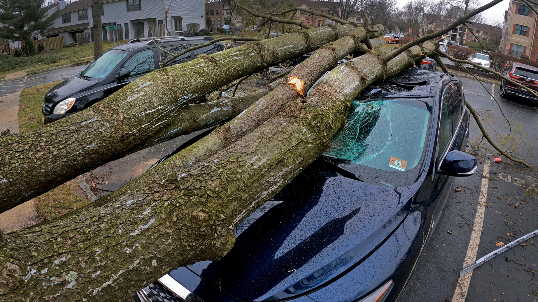 Tornado damage in the Lawrence Square Village housing complex in Lawrence Twp. (Mercer County) after an EF2 tornado tore through the area on the afternoon of February 21st. Photo by Michael Mancuso/NJ Advance Media.