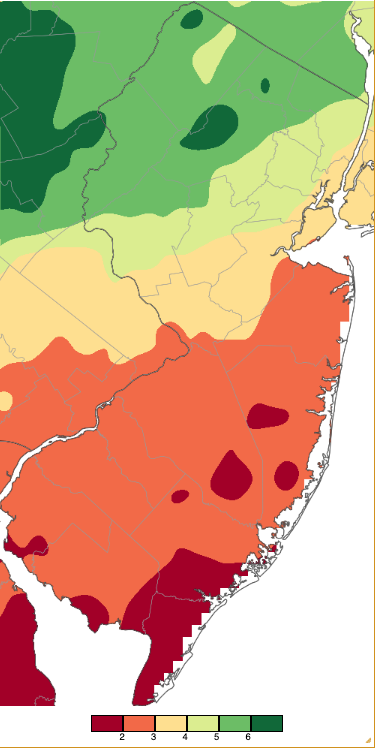 March 2026 precipitation across New Jersey based on a PRISM (Oregon State University) analysis generated using NWS Cooperative, CoCoRaHS, NJWxNet, and other professional weather station observations from 7 AM on February 28th to 8 AM on March 31st.