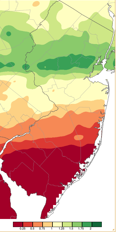 Map of Precipitation across New Jersey from 7 AM on March 4th through 7 AM March 7th based on a PRISM (Oregon State University) analysis generated using NWS Cooperative, CoCoRaHS, NJWxNet, and other professional weather station observations.