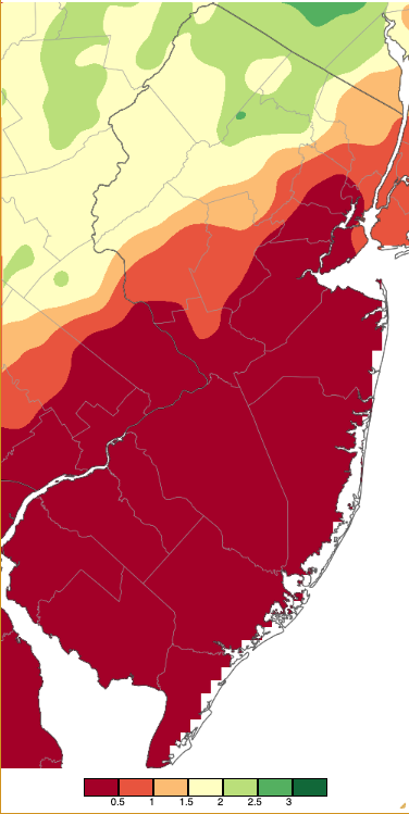 Precipitation across New Jersey from 8 AM on May 8th through 8 AM May 10th based on a PRISM (Oregon State University) analysis generated using NWS Cooperative, CoCoRaHS, NJWxNet, and other professional weather station observations.