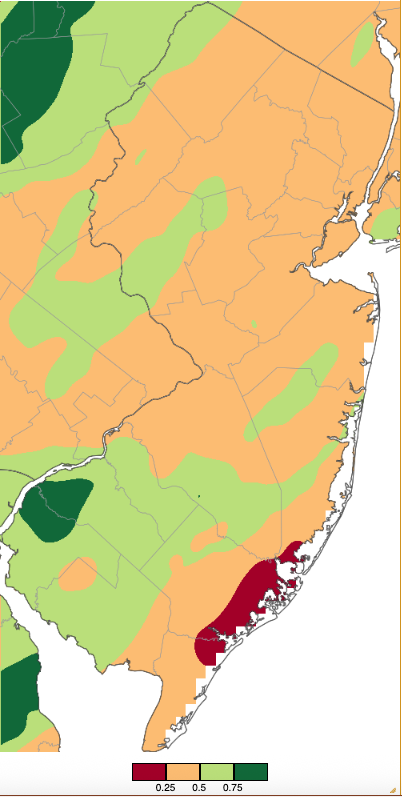 Precipitation across New Jersey from 7 AM on November 8th through 7 AM November 10th based on a PRISM (Oregon State University) analysis generated using NWS Cooperative, CoCoRaHS, NJWxNet, and other professional weather station observations.