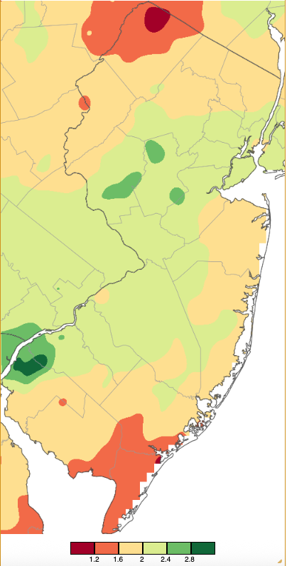 November 2025 precipitation across New Jersey based on a PRISM (Oregon State University) analysis generated using NWS Cooperative, CoCoRaHS, NJWxNet, and other professional weather station observations from approximately 8 AM on October 31st to 7 AM on November 30th.