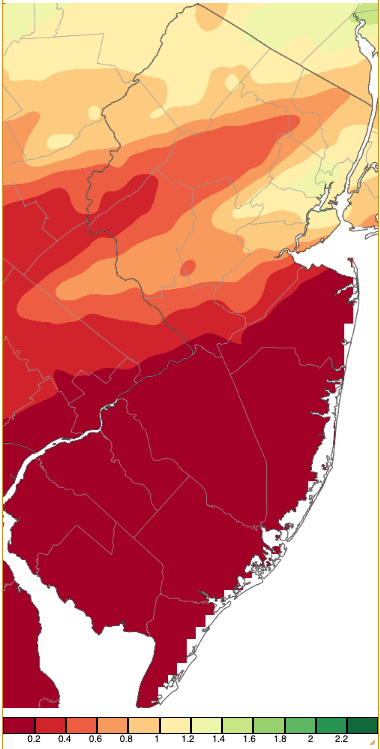 Precipitation across New Jersey from 8 AM on October 28th through 8 AM October 31st based on a PRISM (Oregon State University) analysis generated using NWS Cooperative, CoCoRaHS, NJWxNet, and other professional weather station observations.