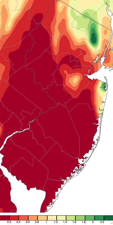 Precipitation across New Jersey from 8 AM on October 5th through 8 AM October 8th based on a PRISM (Oregon State University) analysis generated using NWS Cooperative, CoCoRaHS, NJWxNet, and other professional weather station observations.