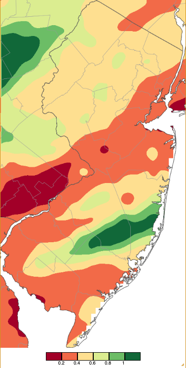 Precipitation across New Jersey from 8 AM on October 7th through 8 AM October 9th based on a PRISM (Oregon State University) analysis generated using NWS Cooperative, CoCoRaHS, NJWxNet, and other professional weather station observations.