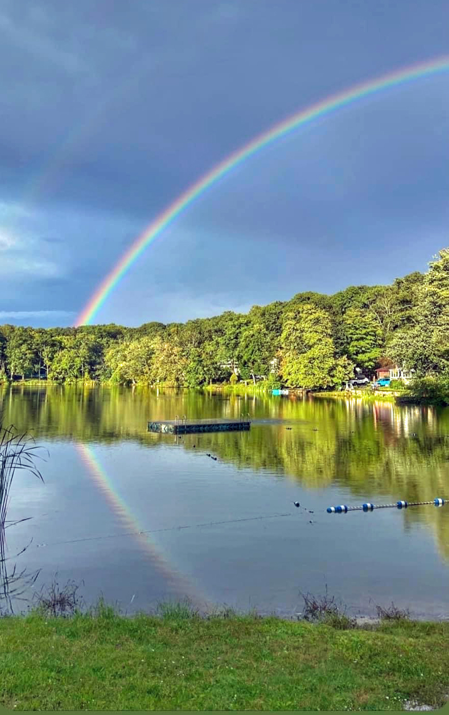 Rainbow scene in Roxbury (Morris) early in the evening on September 18th (photo by S. Brajer).