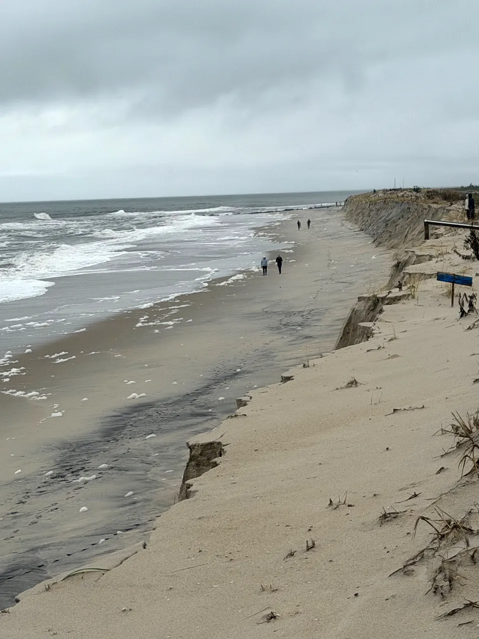 Photo of beach erosion occurring in Holgate on Long Beach Island from the September nor'easter. Photo by Dan Barone. 