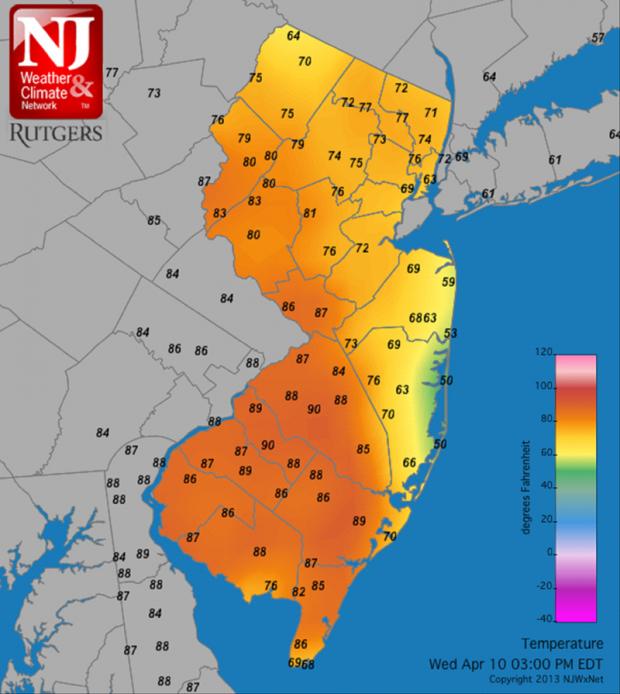 April sea breeze map