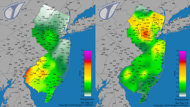 Solar radiation and visible satellite image from May 24th