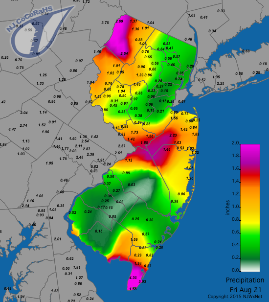 CoCoRaHS precip map