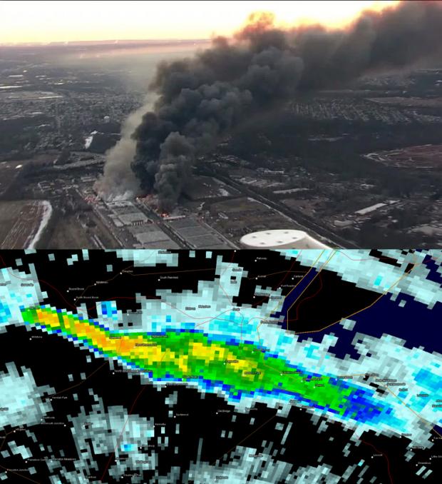 Fire photo/radar combo graphic