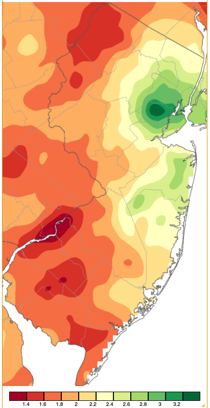 January 2021 PRISM precipitation estimate map