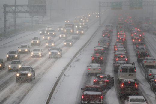 Snow-covered highway