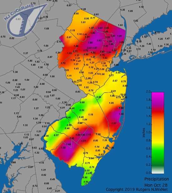 Precipitation map for October 28th