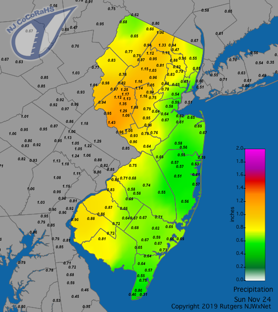 Precipitation map for November 24th