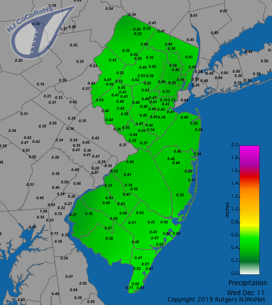 Precipitation map for December 11th