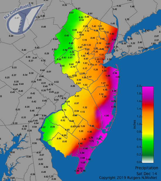 Precipitation map for December 14th