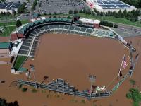 A flooded TD Bank Ballpark in Bridgewater (Somerset County) on September 2nd following the staggering rainfall caused by the remnants of Ida. Photo by Thomas P. Costello and Tariq Zehawi/USA Today Network.